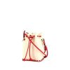Fendi Mon Trésor shoulder bag in off-white and red leather - 00pp thumbnail