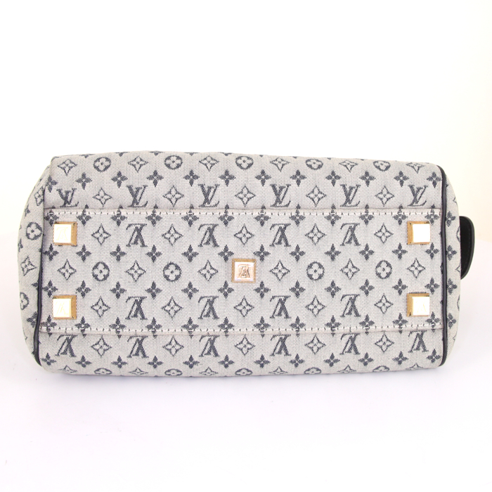 Sac à main Louis Vuitton Joséphine petit modèle en toile monogram Idylle bleue et cuir bleu - Detail D4