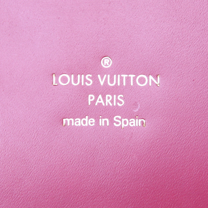 Bolso de mano Louis Vuitton Phenix modelo mediano en lona Monogram marrón y cuero rosa - Detail D4