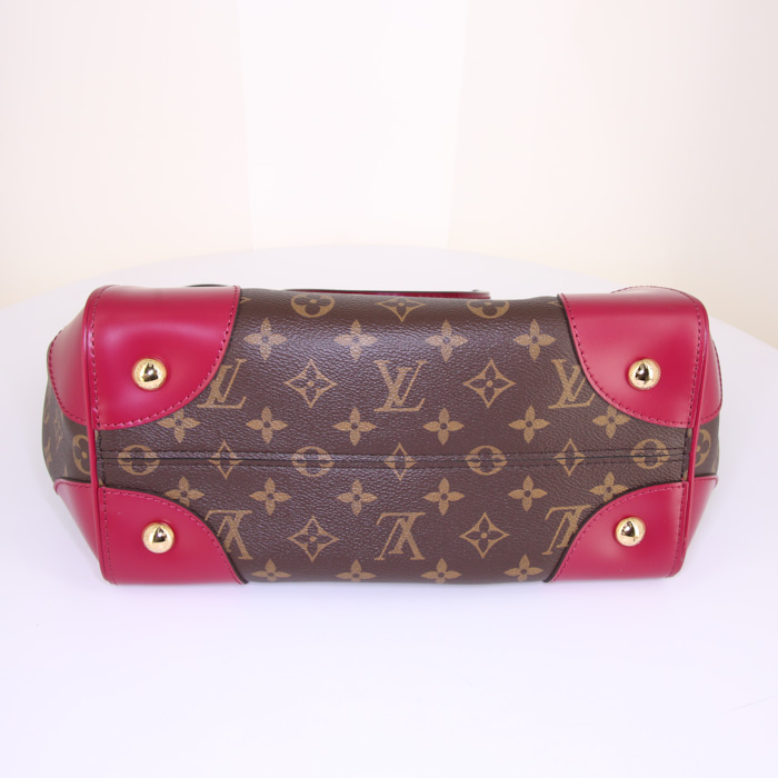 Louis Vuitton Phenix medium model handbag in brown monogram canvas and pink leather - Detail D5