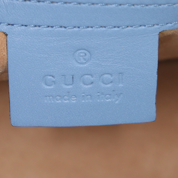 Bolso de mano Gucci Sylvie modelo pequeño en cuero azul - Detail D4