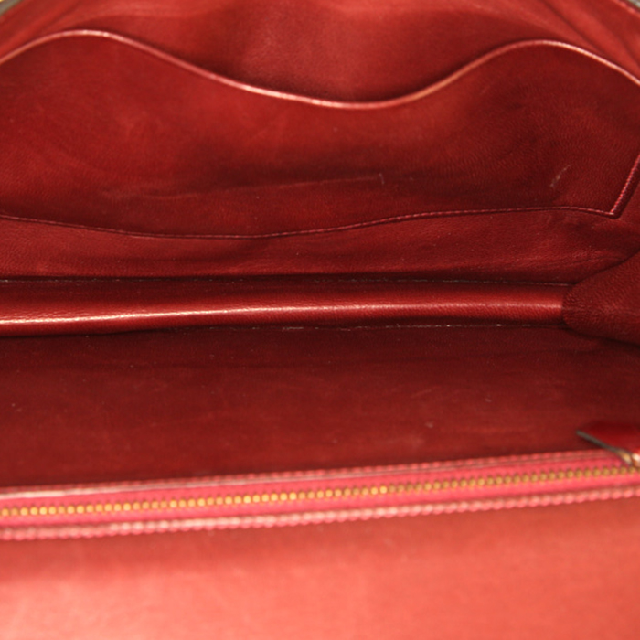 Hermès Pan bag in burgundy box leather - Detail D2
