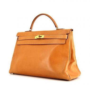 Bolso de mano Hermes Kelly 40 cm en cuero natural