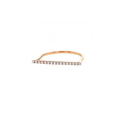 Rigid Messika Gatsby Barrette ring in pink gold and diamonds