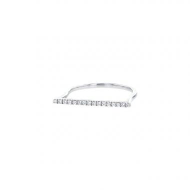Anello rigido Messika Gatsby Barrette in oro bianco e diamanti