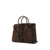 Saint Laurent Sac de jour small model handbag in brown foal and black leather - 00pp thumbnail