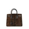 Saint Laurent Sac de jour small model handbag in brown foal and black leather - 360 thumbnail