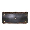 Bolso de mano Saint Laurent Sac de jour modelo pequeño en piel de potro marrón y cuero negro - Detail D5 thumbnail