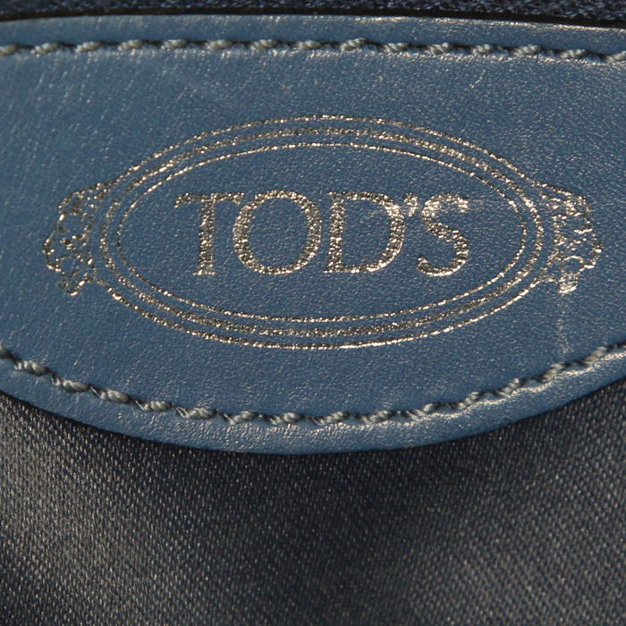 Sac bandoulière Tod's en cuir bleu - Detail D4