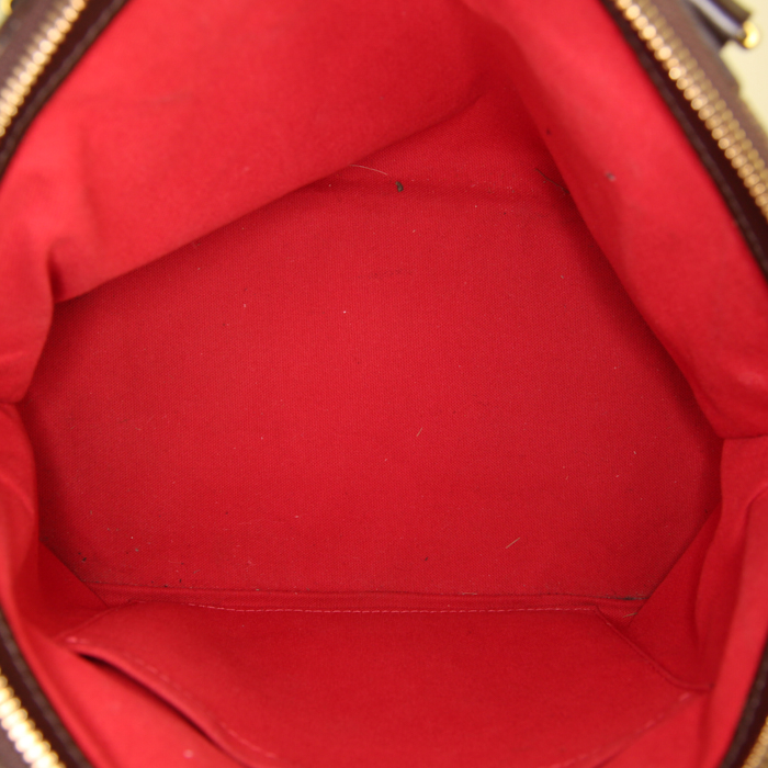 Borsa Louis Vuitton Verona in tela a scacchi ebana e pelle marrone - Detail D2