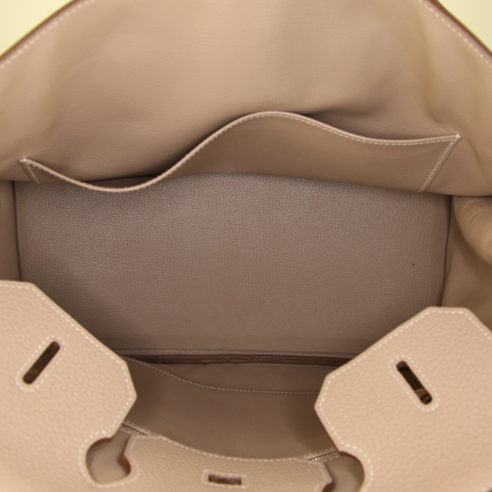 Hermes Birkin 35 cm handbag in Argile togo leather - Detail D2