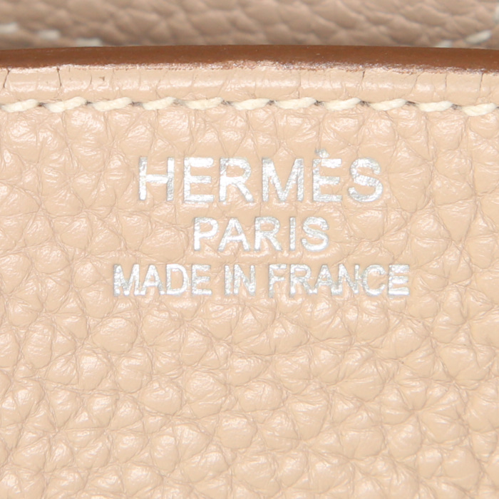 Hermes Birkin 35 cm handbag in Argile togo leather - Detail D3