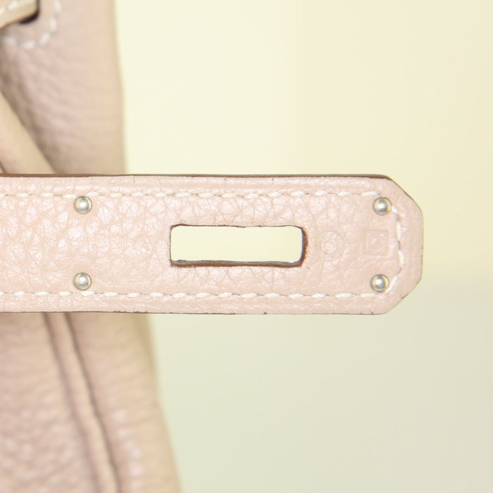 Hermes Birkin 35 cm handbag in Argile togo leather - Detail D4