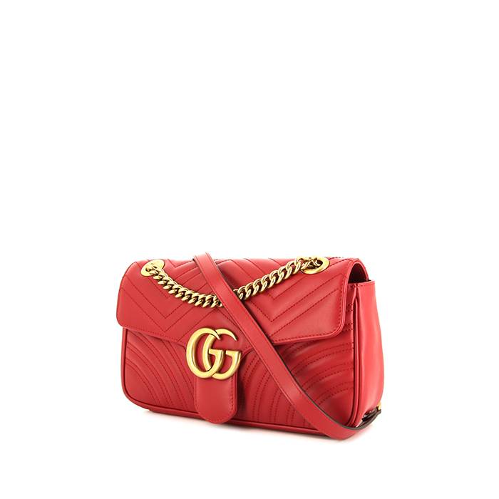 Gucci Marmont Top Handle Bag Red GG Small Mini Crossbody Bag in