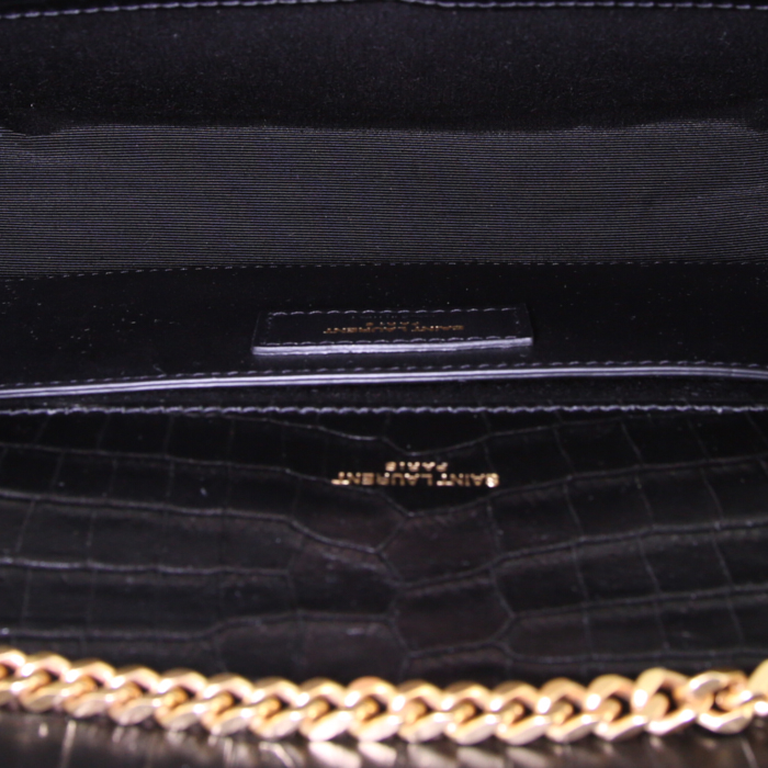 Borsa Saint Laurent in pelle nera simil coccodrillo - Detail D2