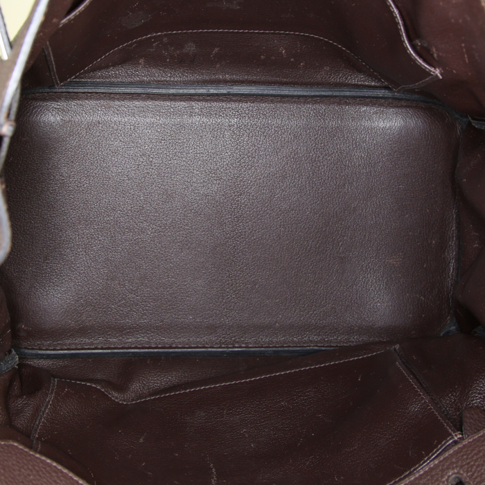 Bolso de mano Hermes Birkin 35 cm en cuero togo marrón - Detail D2