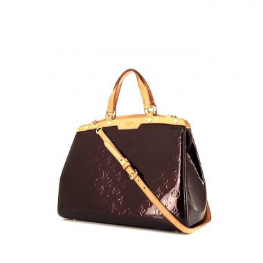 Bolso de mano Louis Vuitton Brea en charol color burdeos y cuero natural
