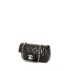 Chanel Micro Timeless shoulder bag in black patent quilted leather - 00pp thumbnail