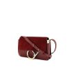 Chloé Faye shoulder bag in burgundy suede and burgundy leather - 00pp thumbnail
