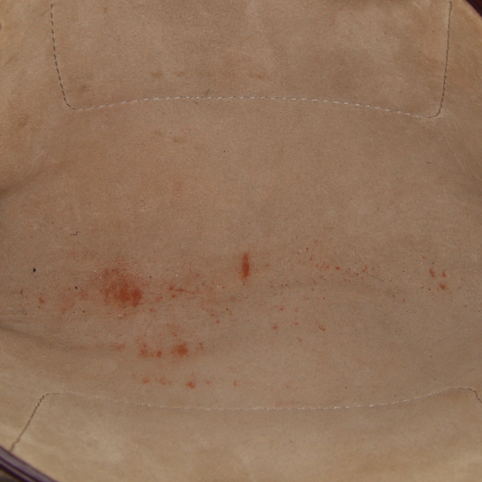 Borsa a tracolla Chloé Faye in camoscio bordeaux e pelle bordeaux - Detail D2