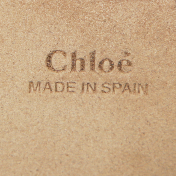 Bolso bandolera Chloé Faye en ante color burdeos y cuero color burdeos - Detail D3