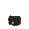 Borsa a tracolla Chanel Mini Timeless in pelle intrecciata nera - 00pp thumbnail