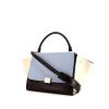 Celine Trapeze medium model handbag in blue, black and beige tricolor leather - 00pp thumbnail