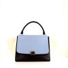 Celine Trapeze medium model handbag in blue, black and beige tricolor leather - 360 thumbnail