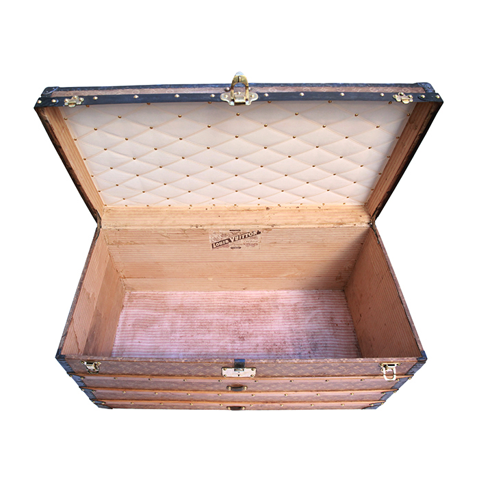 Bauletto Louis Vuitton Malle Courrier in tela monogram marrone - Detail D2