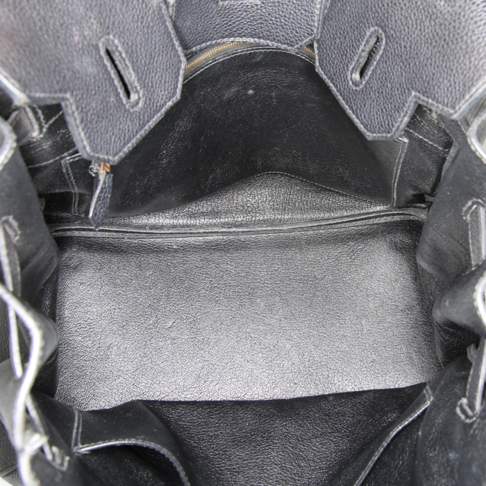 Borsa weekend Hermes Haut à Courroies in pelle togo nera - Detail D2