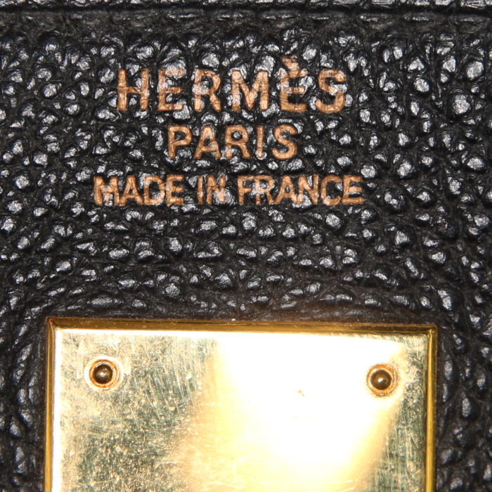 Hermes Haut à Courroies weekend bag in black togo leather - Detail D3
