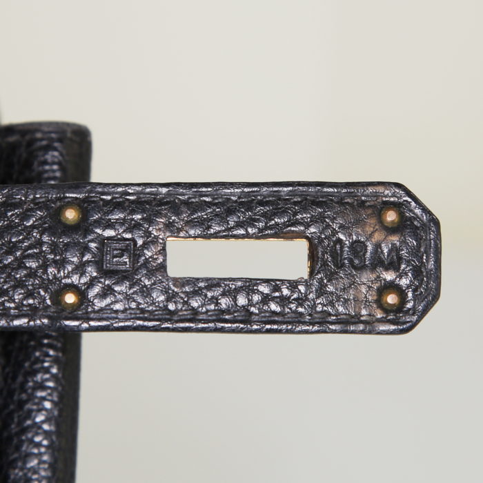 Hermes Haut à Courroies weekend bag in black togo leather - Detail D4