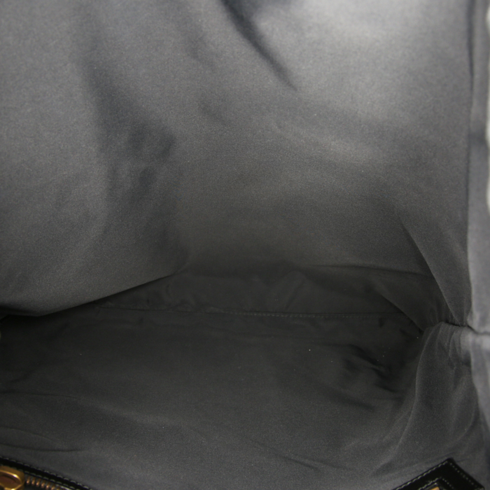 Sac à dos Gucci en toile monogram beige et cuir noir - Detail D2