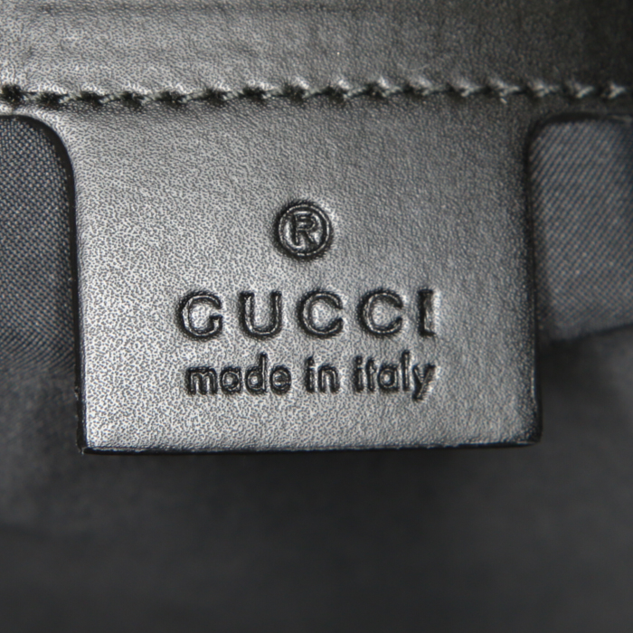 Sac à dos Gucci en toile monogram beige et cuir noir - Detail D3