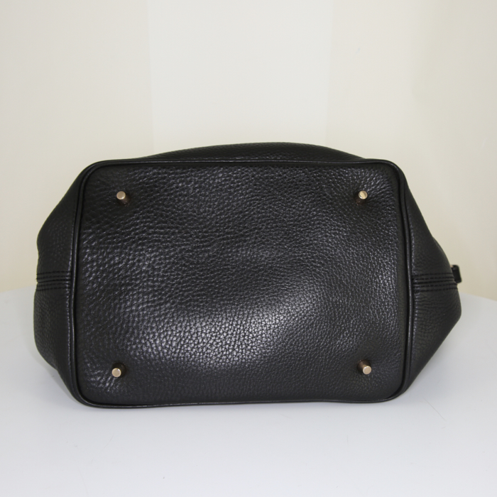 Shopping bag Burberry Susanna in pelle martellata nera - Detail D5