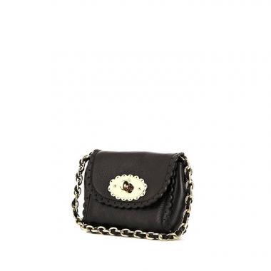 Sac bandoulière Mulberry mini en cuir noir