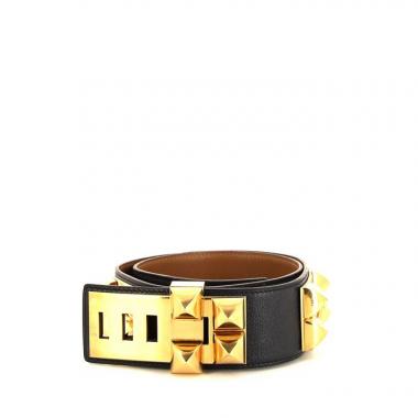 Hermes Médor belt in navy blue Courchevel leather