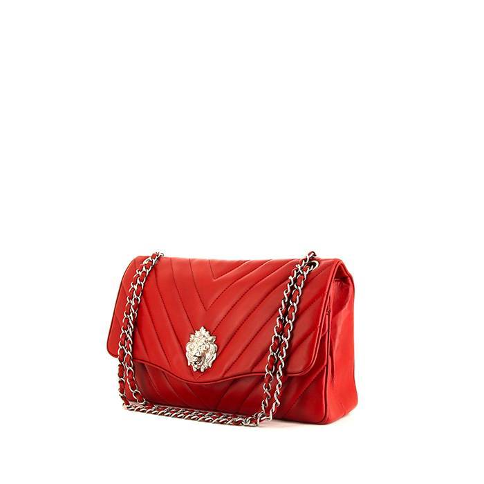 Chanel Editions Limitées shoulder bag in red chevron quilted leather - 00pp