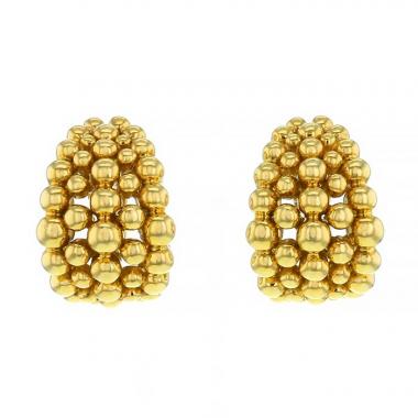 Paire de boucles d'oreilles Boucheron Grains de Raisins grand modèle en or jaune