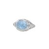 Vintage Art Déco ring in platinium,  aquamarine and diamonds - 00pp thumbnail