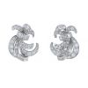 Vintage 1940's earrings for non pierced ears in platinium,  white gold and diamonds - 00pp thumbnail