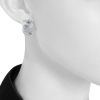Vintage 1940's earrings for non pierced ears in platinium,  white gold and diamonds - Detail D1 thumbnail