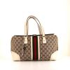 Gucci Jolicoeur handbag in beige logo canvas and white leather - 360 thumbnail