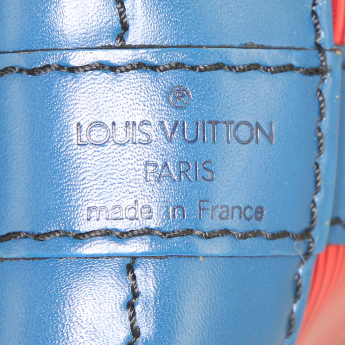 Sac à main Grand Noé en cuir épi tricolore rouge vert et bleu - Detail D3