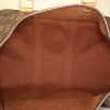 Bolsa de viaje Louis Vuitton Keepall 50 cm en lona Monogram marrón y cuero natural - Detail D2 thumbnail