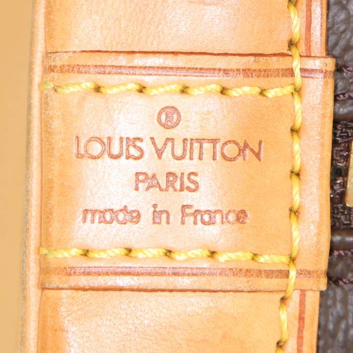 Bolso de mano Louis Vuitton Alma en lona Monogram y cuero natural - Detail D3