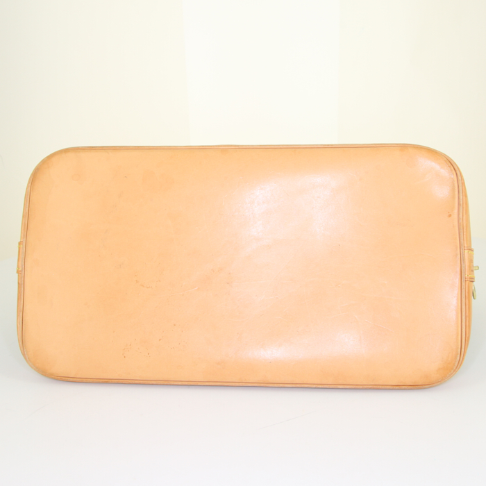 Louis Vuitton Alma handbag in monogram canvas and natural leather - Detail D4