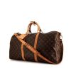 Sac de voyage Louis Vuitton en toile monogram enduite marron et cuir naturel - 00pp thumbnail