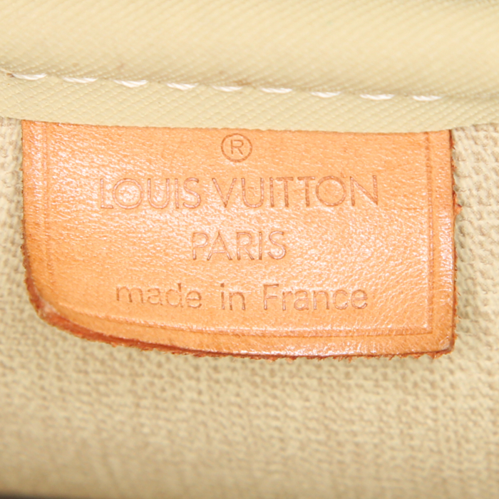 Borsa Louis Vuitton Deauville in tela monogram marrone e pelle naturale - Detail D3