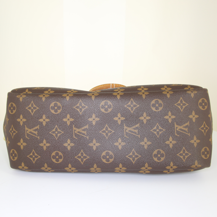 Louis Vuitton Deauville handbag in brown monogram canvas and natural leather - Detail D4